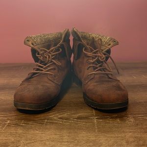 Brown Lace-Up Boots